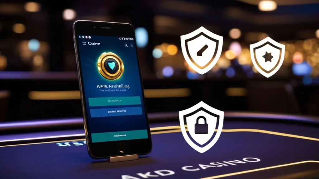 Smartphone Android con installazione manuale dell’APK in ambiente casino scuro
